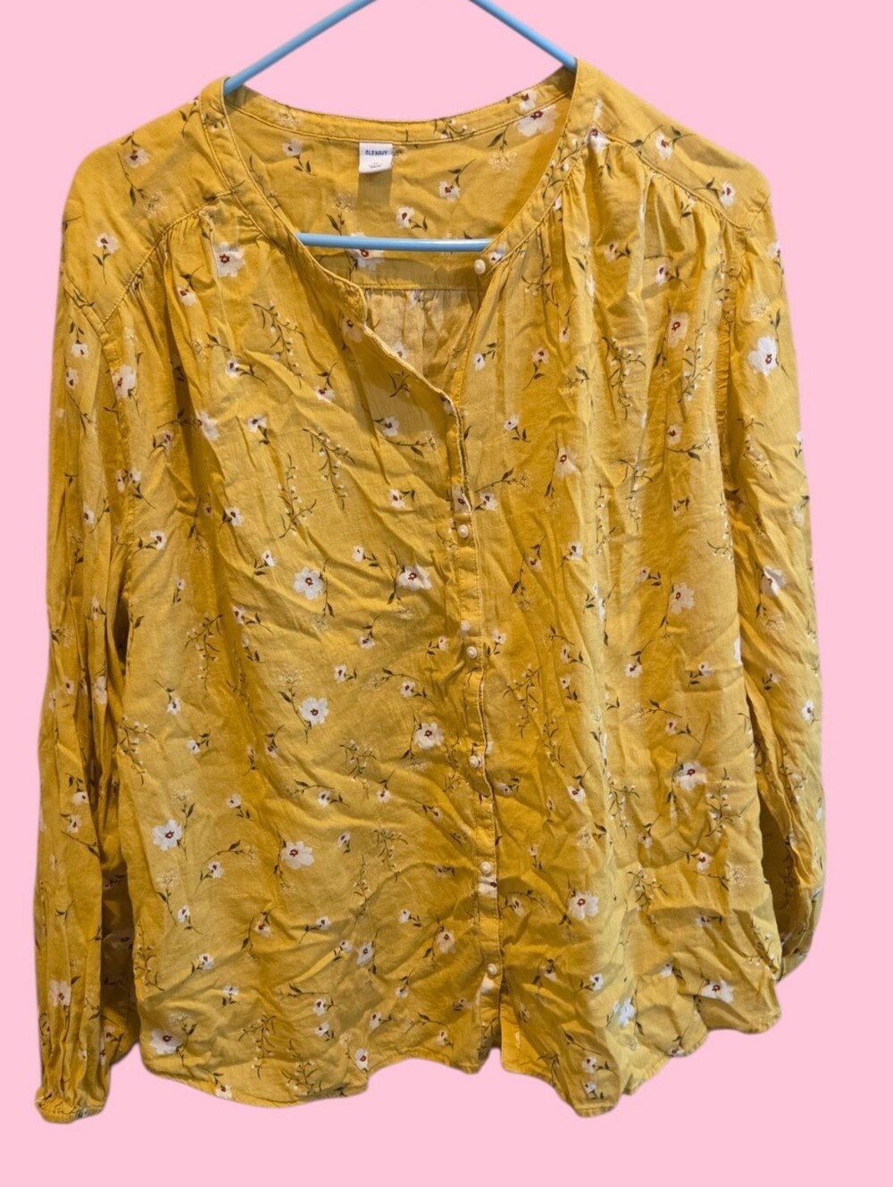 Lightweight Floral Button-Front Blouse